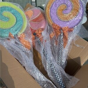 MacKenzie-Childs Whimsical Lollipop Decor - Green, Pink, Purple halloween